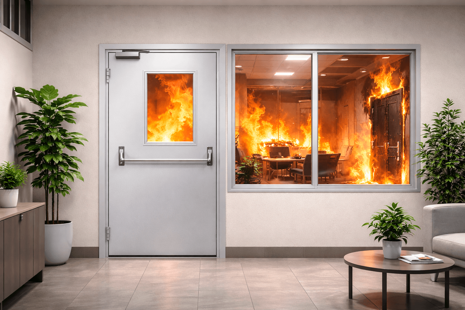 Противопожарные окна и двери